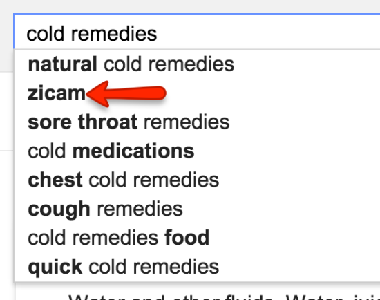 cold remedies search suggest